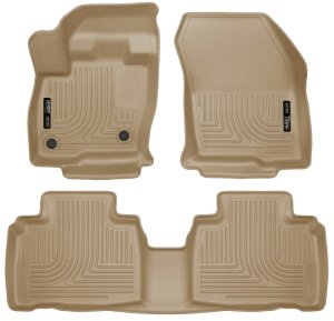 Ford Edge Floor Mats - Front + Rear - Husky Liners - WeatherBeater - Tan - 2015 Ford Edge Floor Mats - Front + Rear - Husky Liners - WeatherBeater - Tan - 2015